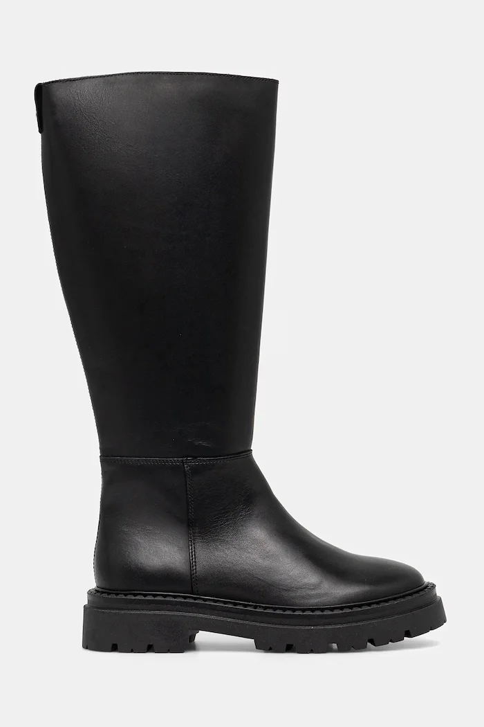 Steve Madden Кожени ботуши Kaja-W в черно с равна подметка 11004946