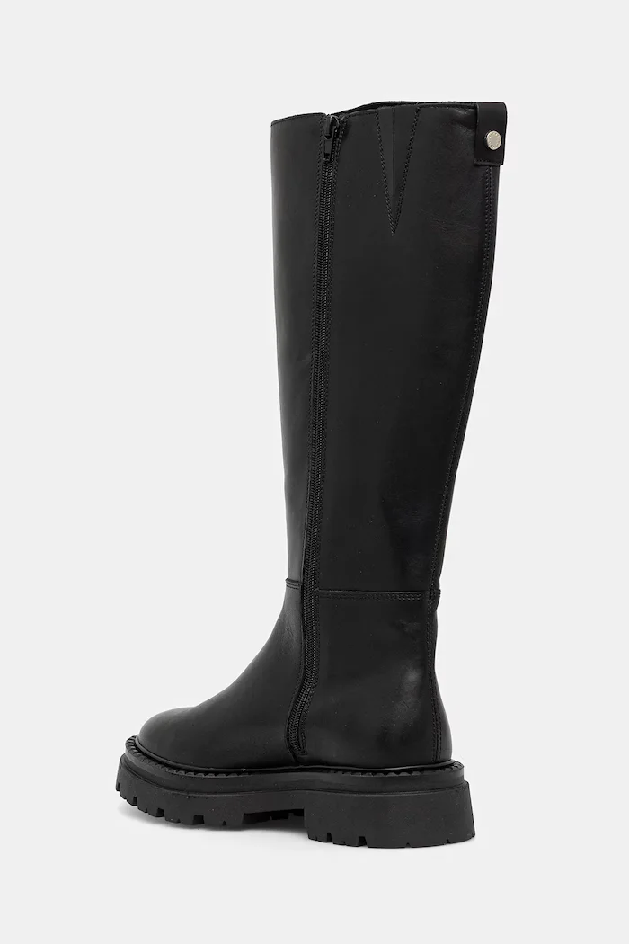 Steve Madden Кожени ботуши Kaja-W в черно с равна подметка 11004946