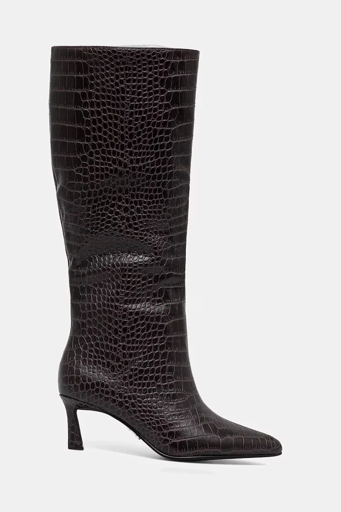 Steve Madden Кожени ботуши Lavan в кафяво с тънък ток 11003290