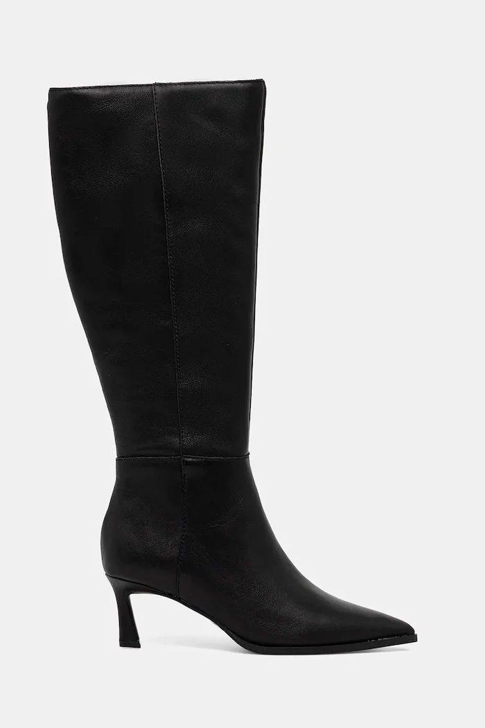 Steve Madden Кожени ботуши Lucid в черно с тънък ток 11004848