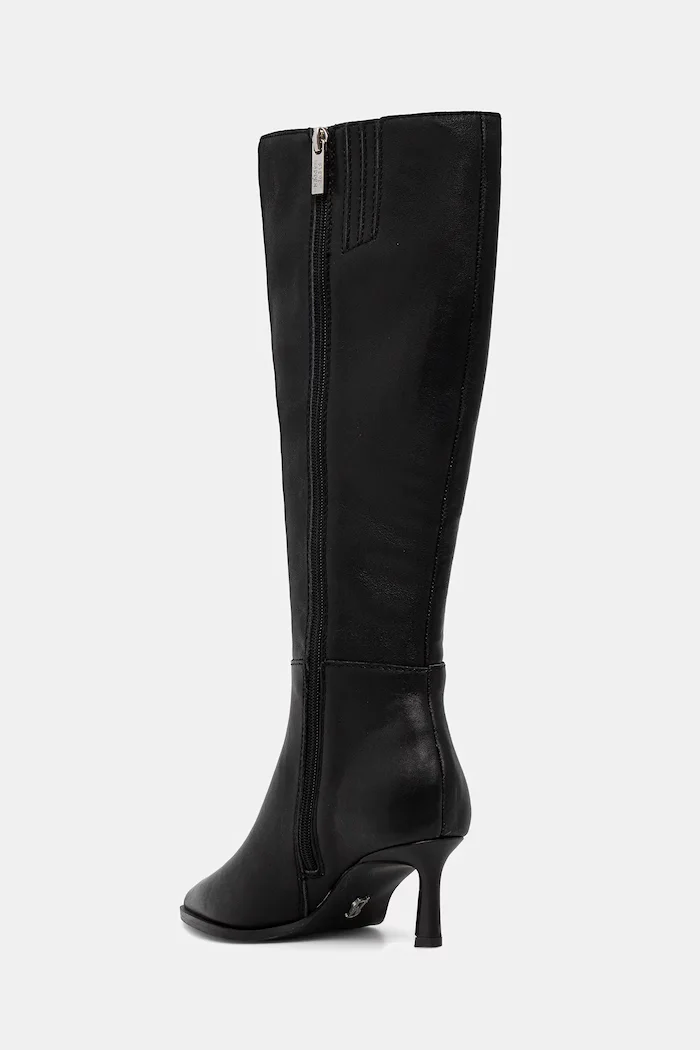 Steve Madden Кожени ботуши Lucid в черно с тънък ток 11004848