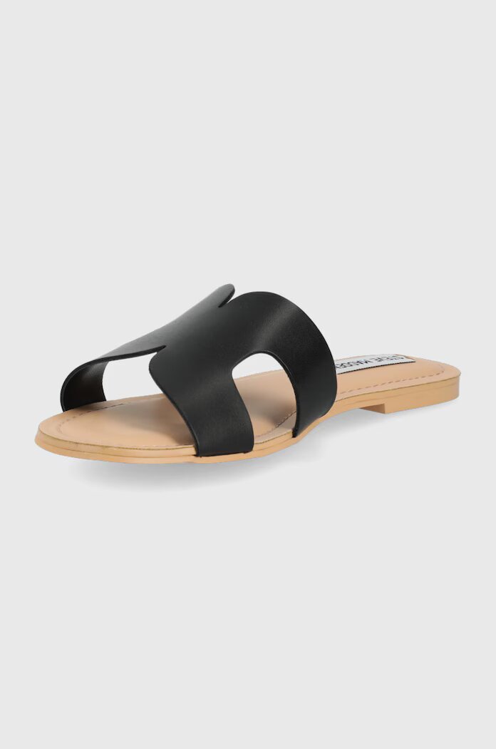 Steve Madden Кожени чехли дамски в черно