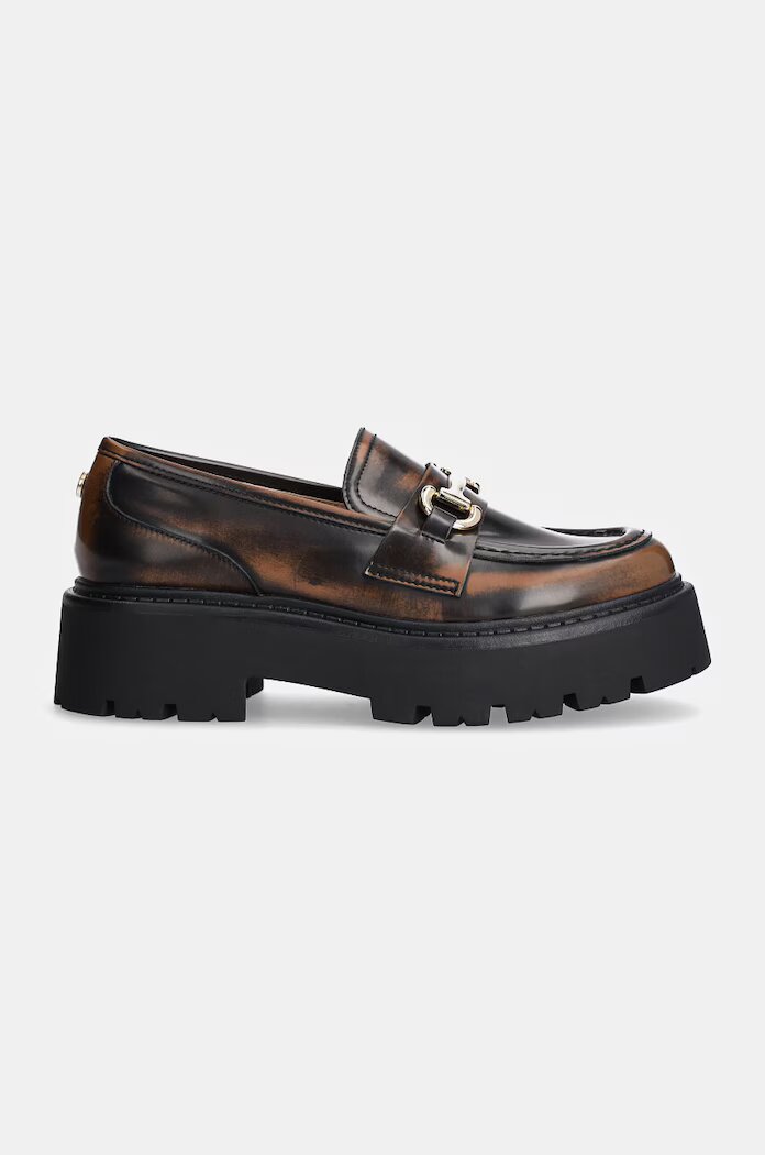 Steve Madden Кожени мокасини Occupy в кафяво с платформа SM11003276