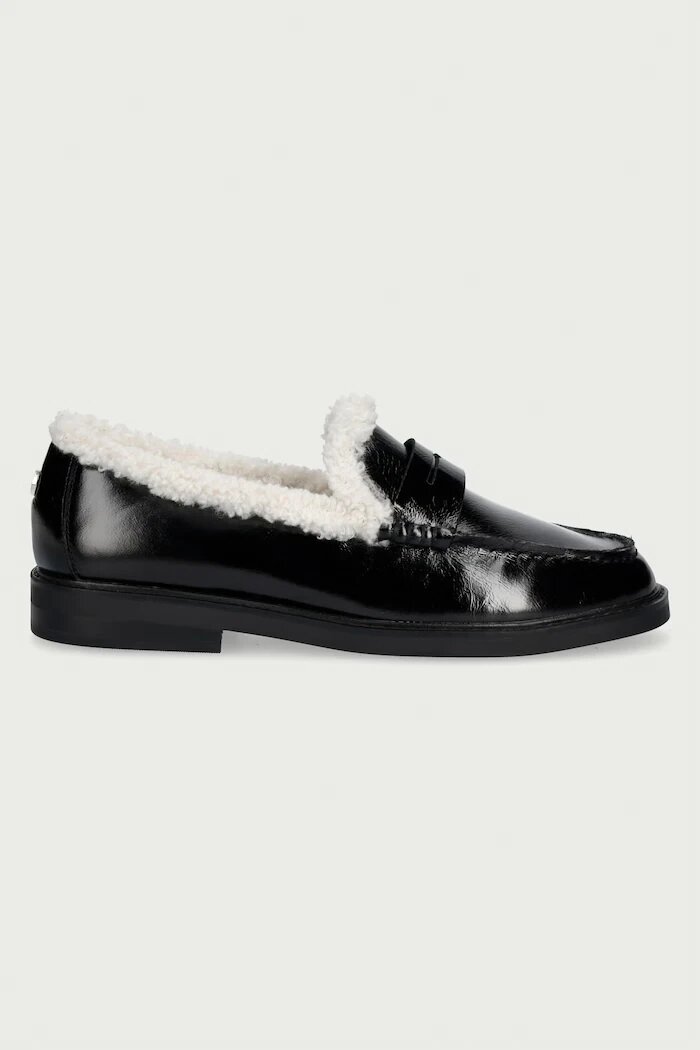 Steve Madden мокасини дамски от кожа Adison-F черни 11005897