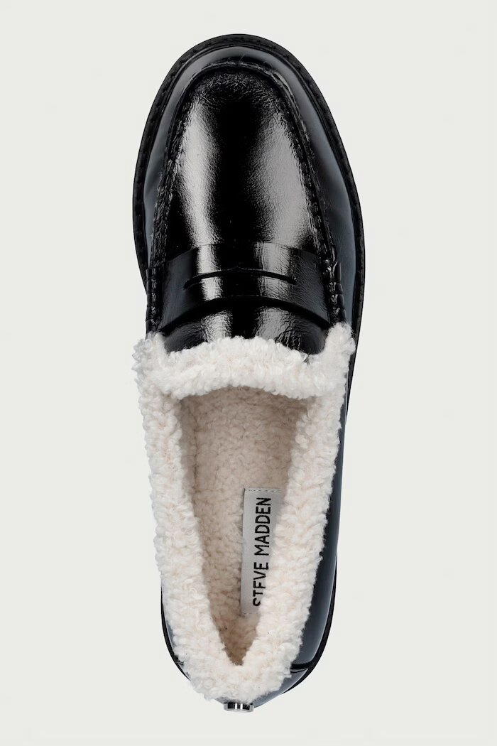 Steve Madden мокасини дамски от кожа Adison-F черни 11005897