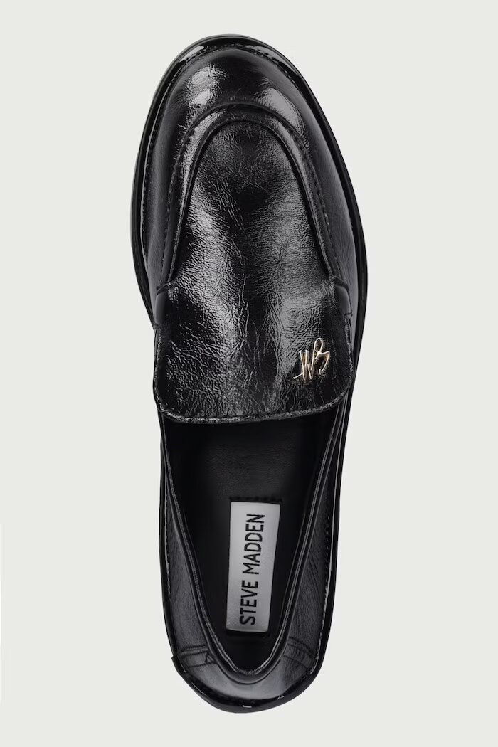 Steve Madden мокасини дамски от кожа Chapters черни 11005783