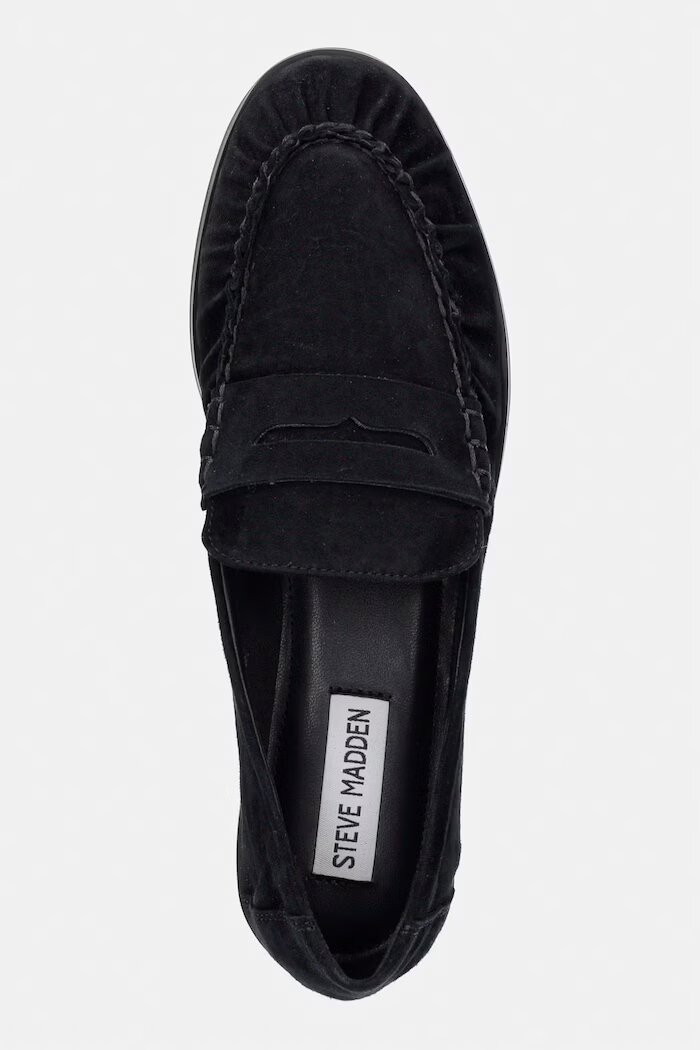 Steve Madden мокасини дамски от велур Muse черни 11005231