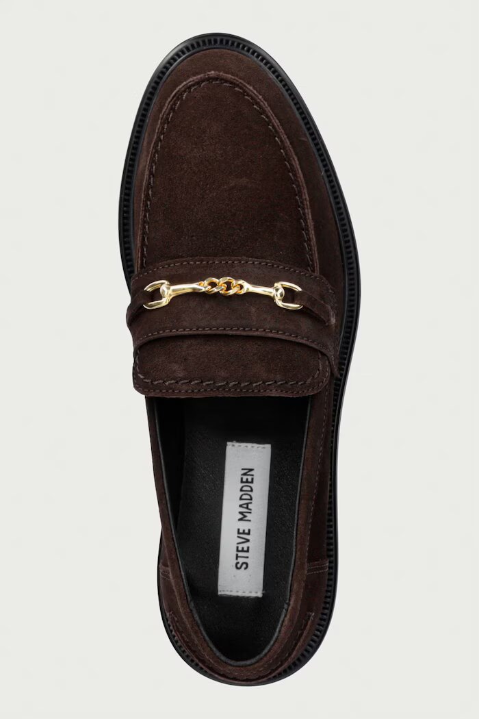 Steve Madden мокасини дамски от велур Resta кафяви 11005792