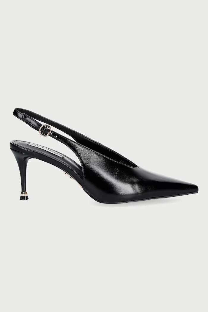 Steve Madden обувки с ток от кожа Archway черни 11005669