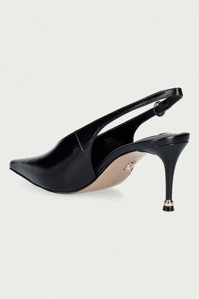 Steve Madden обувки с ток от кожа Archway черни 11005669