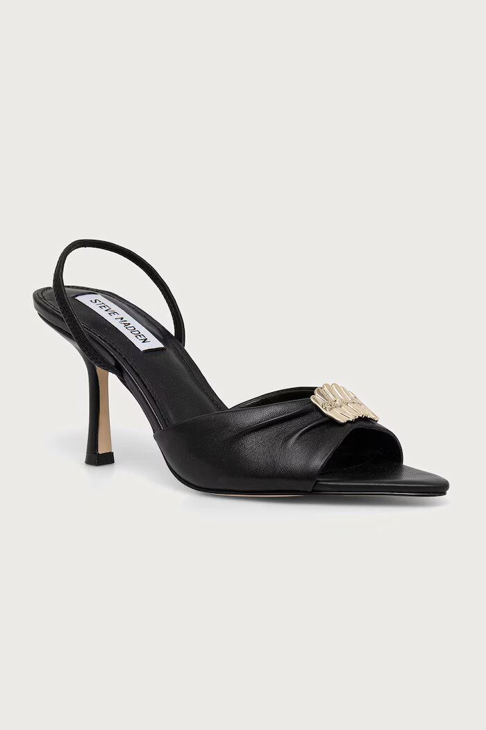 Steve Madden обувки с ток от кожа Kandy черни 11005707