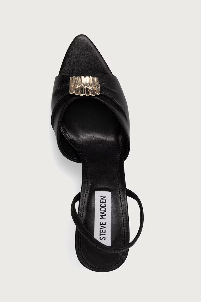Steve Madden обувки с ток от кожа Kandy черни 11005707
