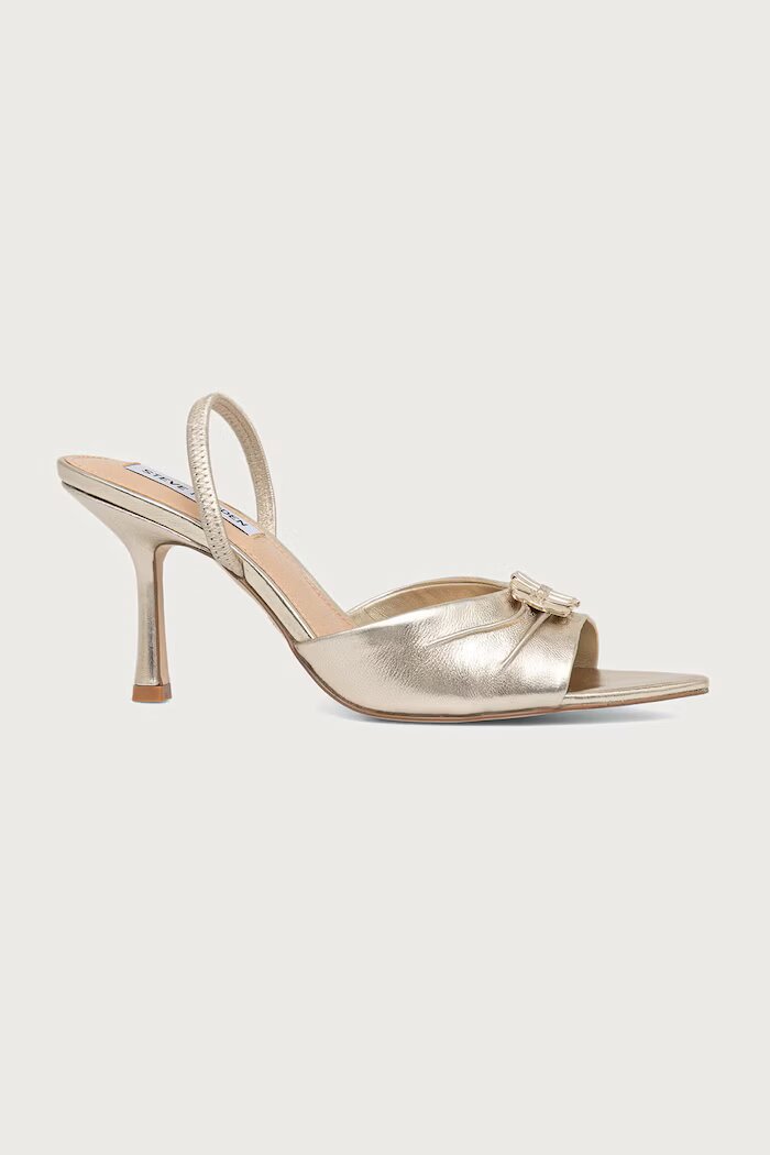 Steve Madden обувки с ток от кожа Kandy златни 11005707