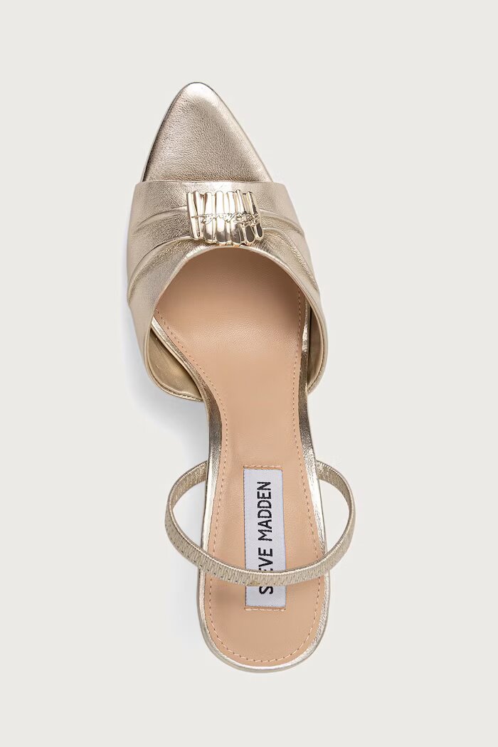 Steve Madden обувки с ток от кожа Kandy златни 11005707