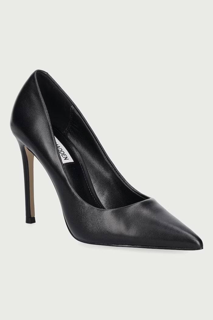 Steve Madden обувки с ток от кожа Thrive черни 11003887