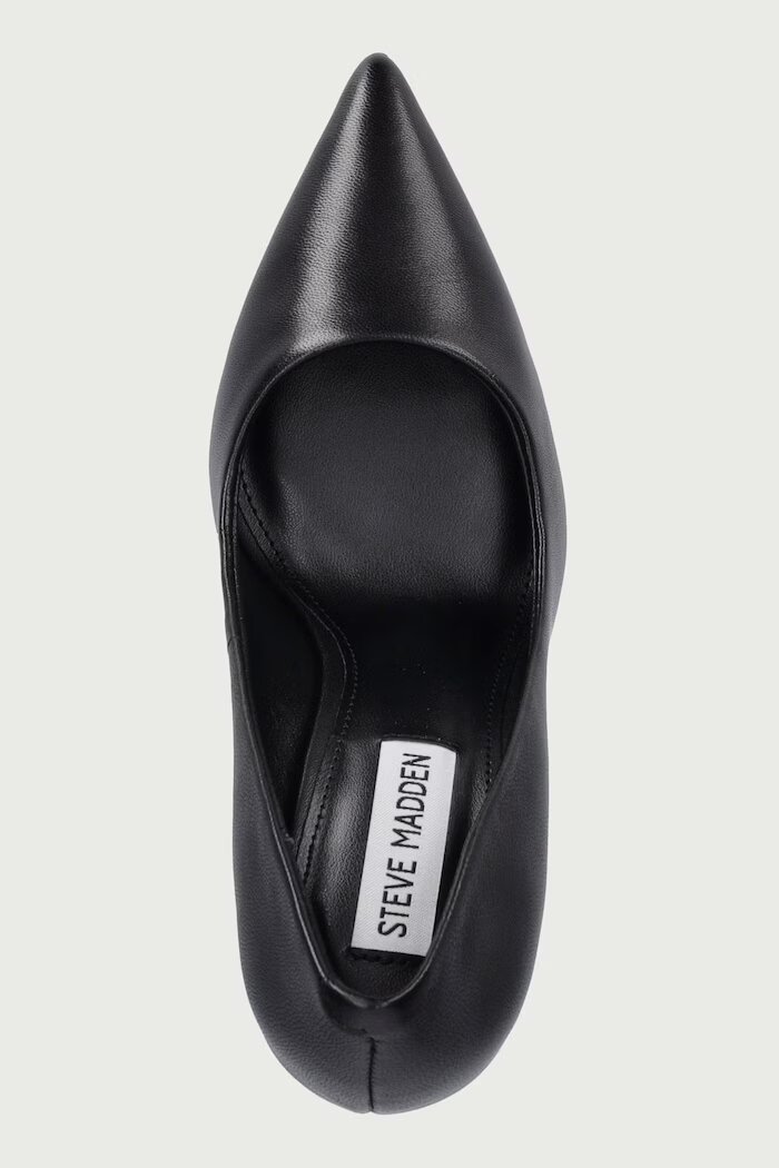 Steve Madden обувки с ток от кожа Thrive черни 11003887