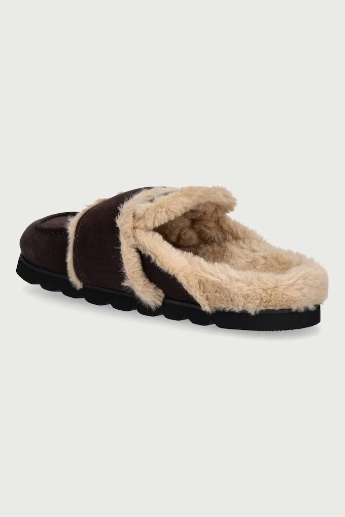Steve Madden пантофи дамски от велур Bomb-SM кафяви 11005767