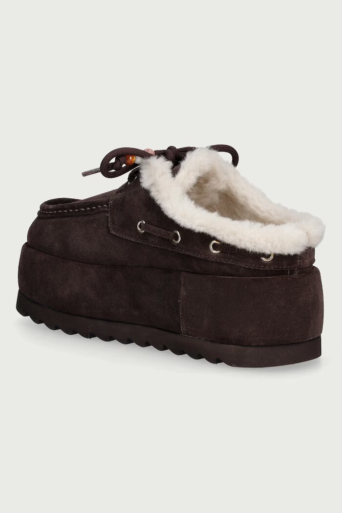 Steve Madden пантофи дамски от велур Cuddly кафяви 11005708