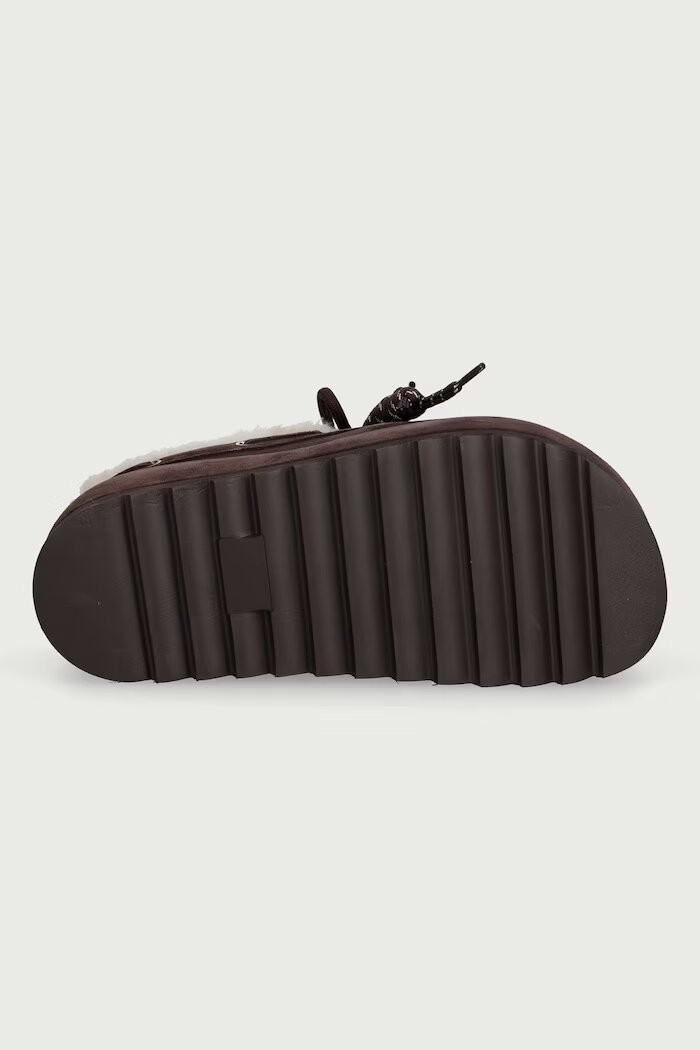 Steve Madden пантофи дамски от велур Cuddly кафяви 11005708