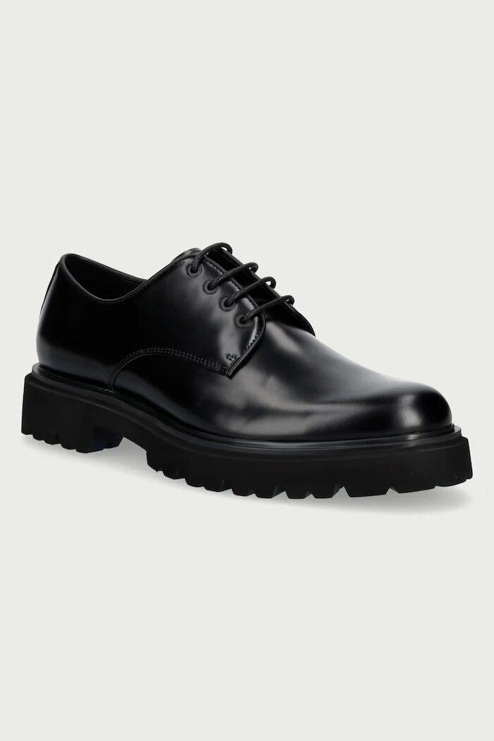 Steve Madden половинки обувки мъжки от кожа Motala черни 12000979