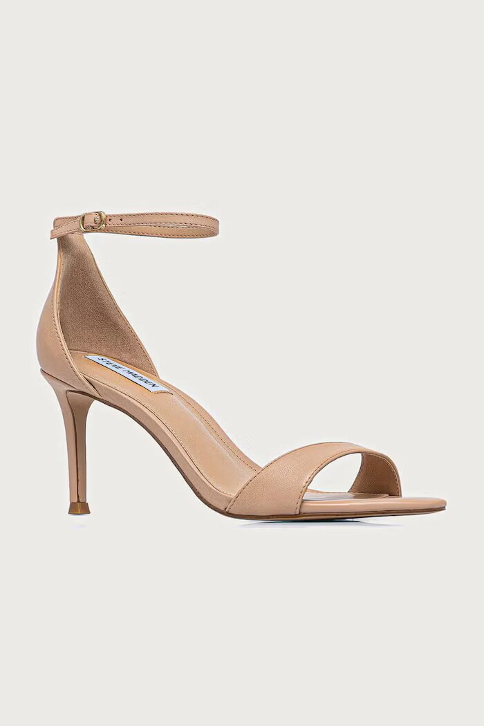 Steve Madden сандали с висок ток от кожа Necy бежови 11005710