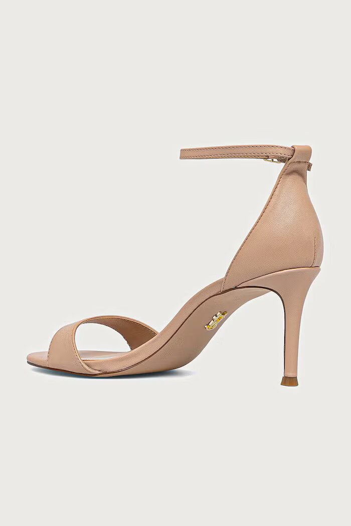 Steve Madden сандали с висок ток от кожа Necy бежови 11005710