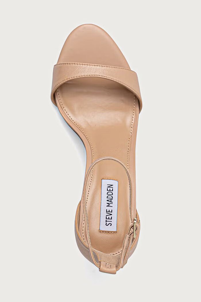 Steve Madden сандали с висок ток от кожа Necy бежови 11005710