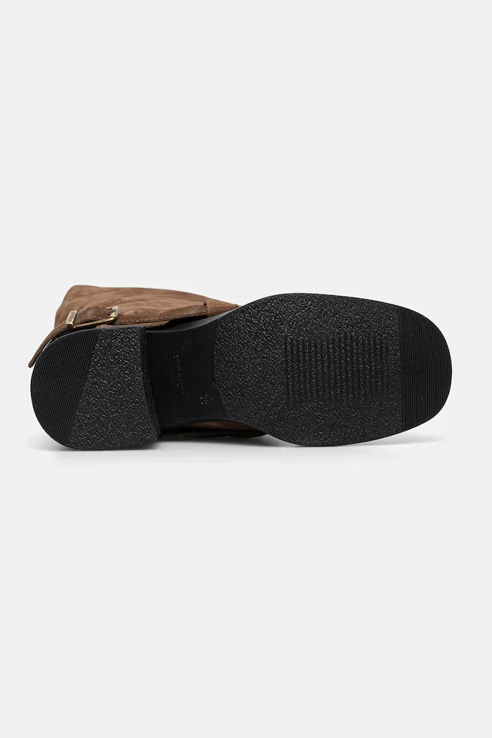 Steve Madden Велурени ботуши Aletta в бежово с равна подметка 11004755