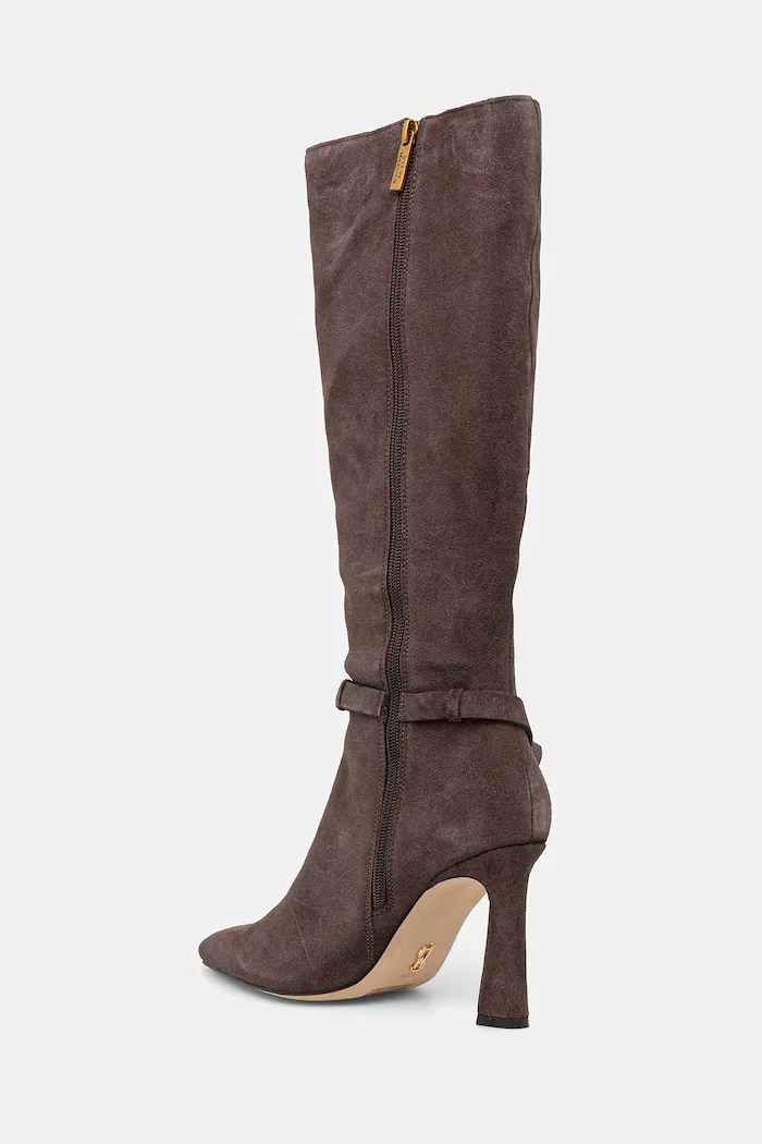 Steve Madden Велурени ботуши Sirrens в кафяво с тънък ток 11004776