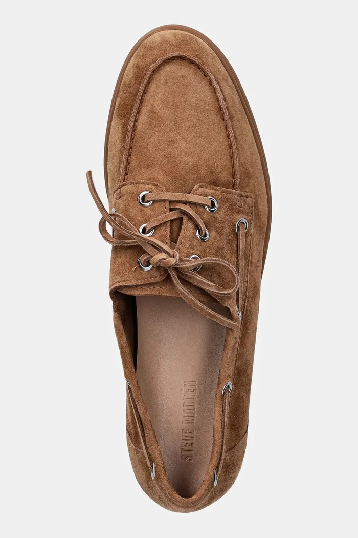 Steve Madden Велурени мокасини Ports в кафяво с равна подметка 11003906
