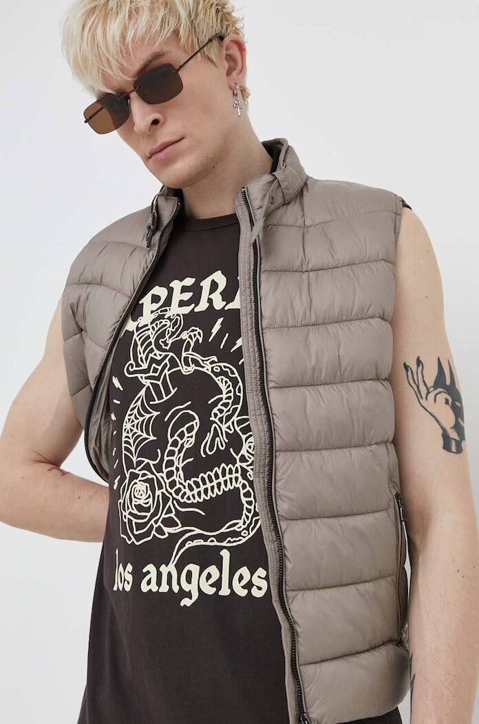 Superdry Елек мъжки в бежово зимен модел