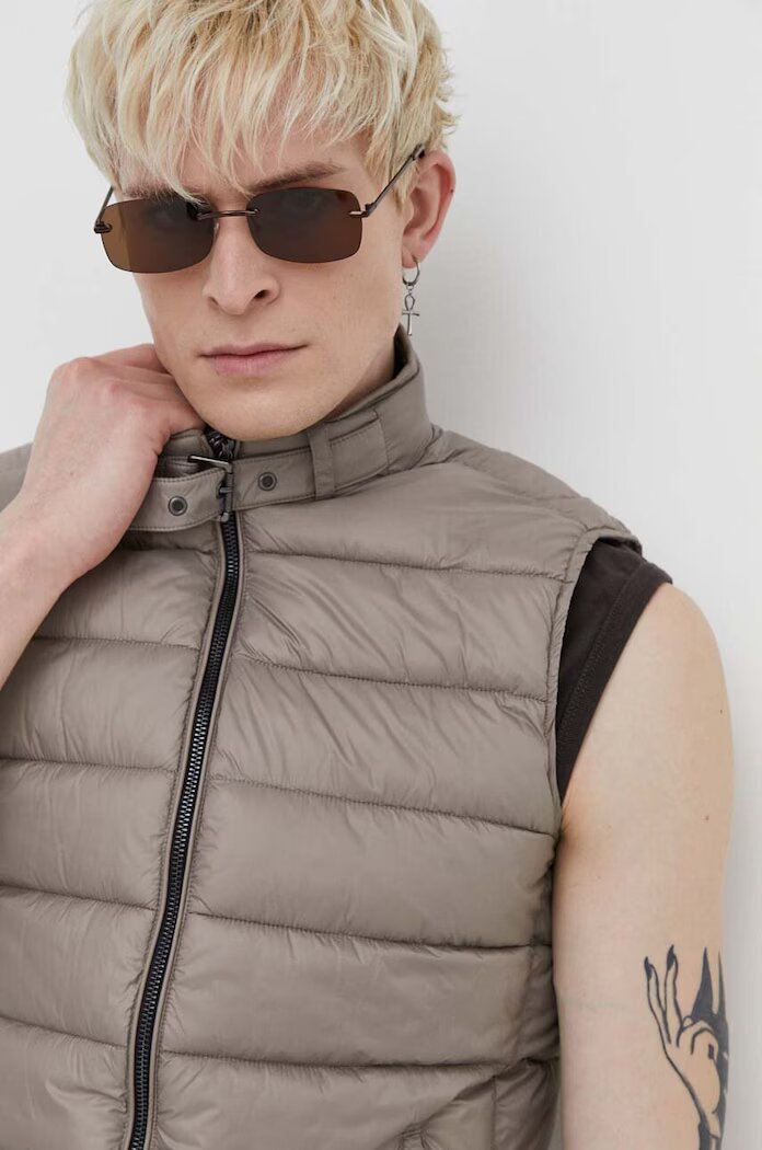 Superdry Елек мъжки в бежово зимен модел
