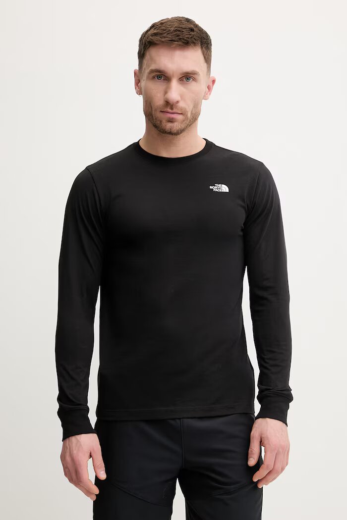 The North Face Блуза с дълги ръкави Simple Dome в черно с изчистен дизайн NF0A8EU3JK31