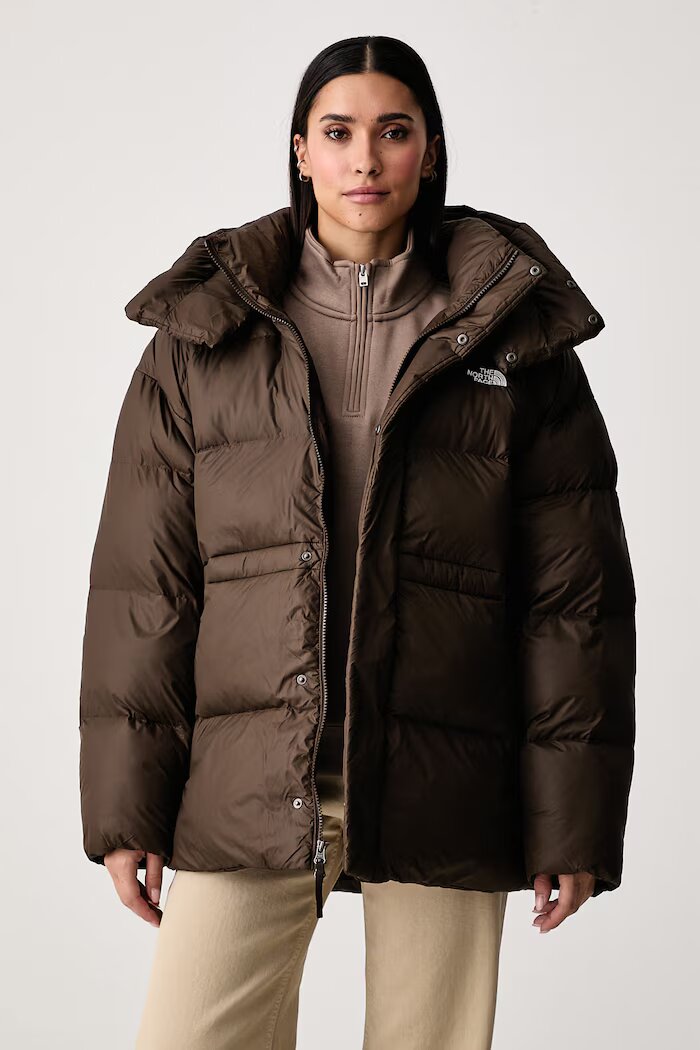 The North Face капитонирано яке дамско Puffer кафяво NF0A8J6HNMF1