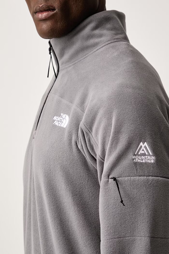 The North Face спортен суичър мъжки от полар MOUNTAIN ATHLETICS сив NF0A8J8P0UZ1