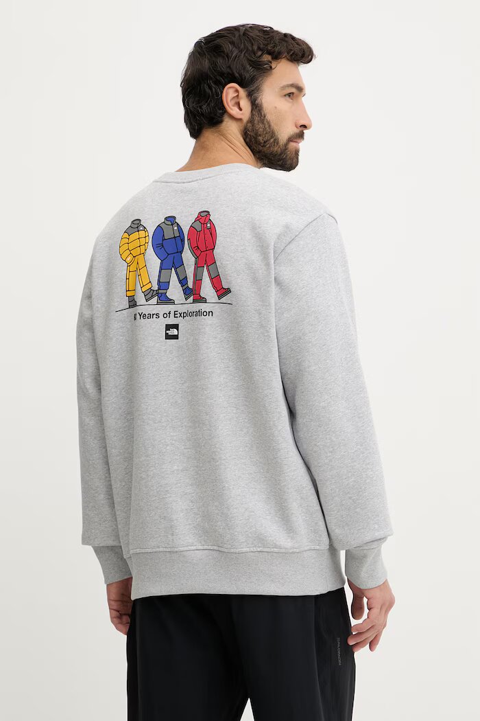 The North Face Суичър CELEBRATION мъжки в сиво с принт NF0A8GATDYX1