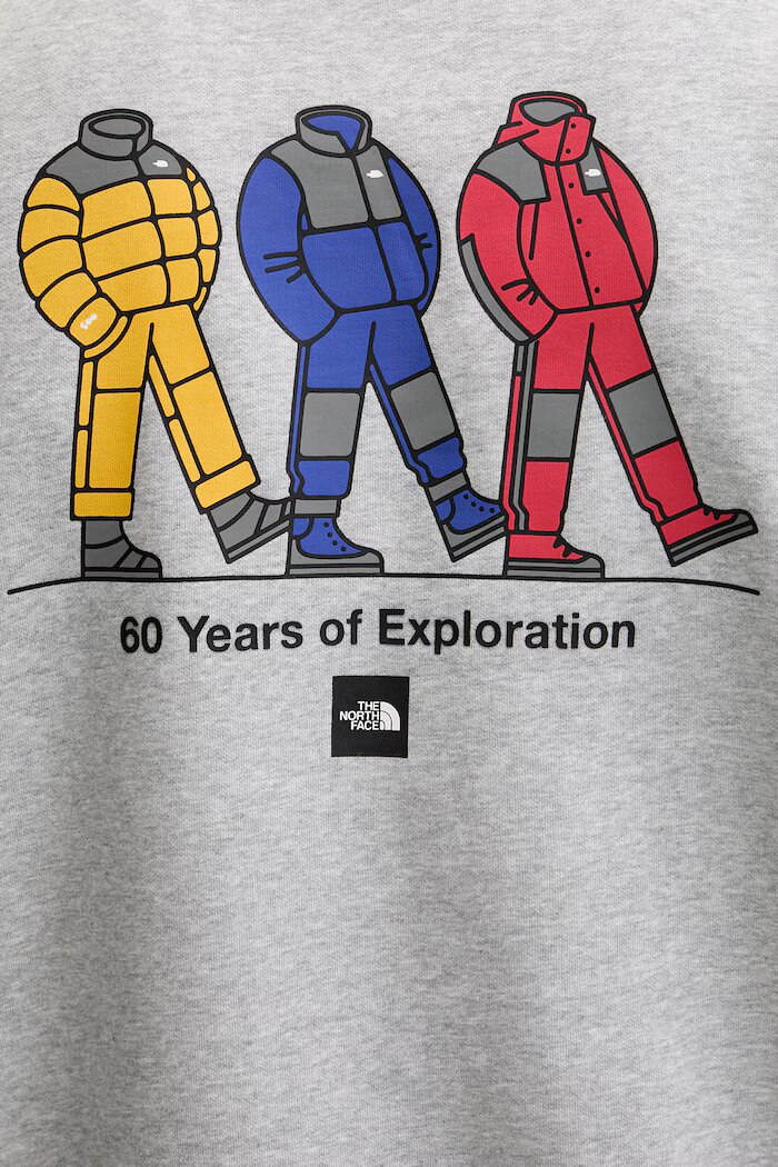 The North Face Суичър CELEBRATION мъжки в сиво с принт NF0A8GATDYX1