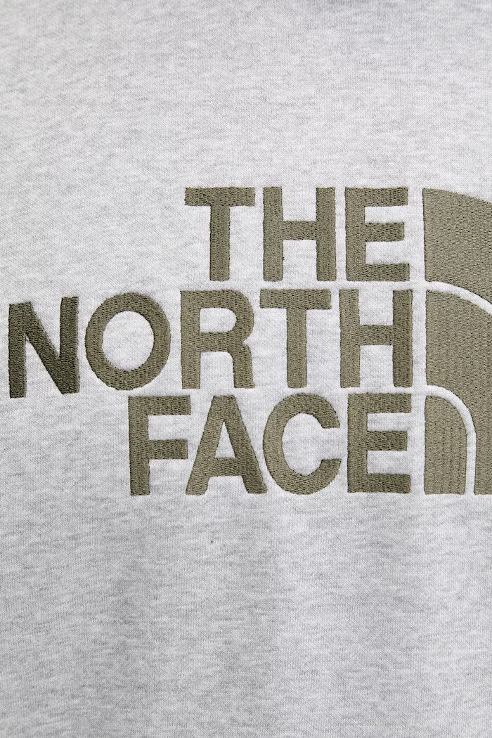 The North Face Суичър Drew Peak мъжки в сиво с качулка с меланжов десен NF0A89EM6RS1