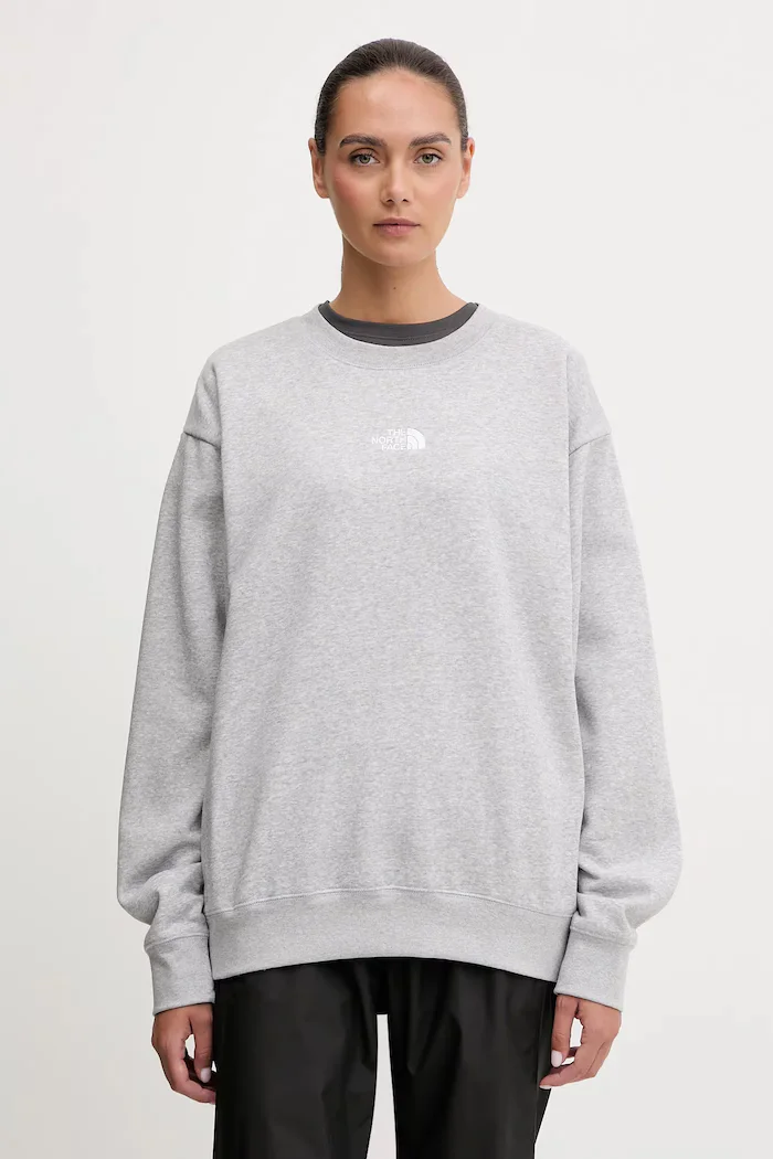 The North Face Суичър Essential в сиво с меланжов десен NF0A89EPDYX1