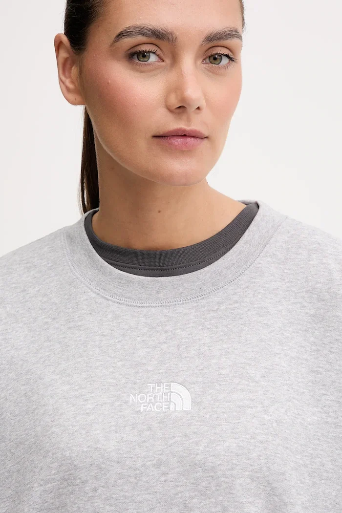 The North Face Суичър Essential в сиво с меланжов десен NF0A89EPDYX1