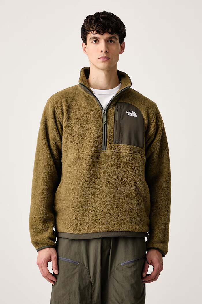 The North Face суичър мъжки от полар Yumiori зелен NF0A8FKPRL21