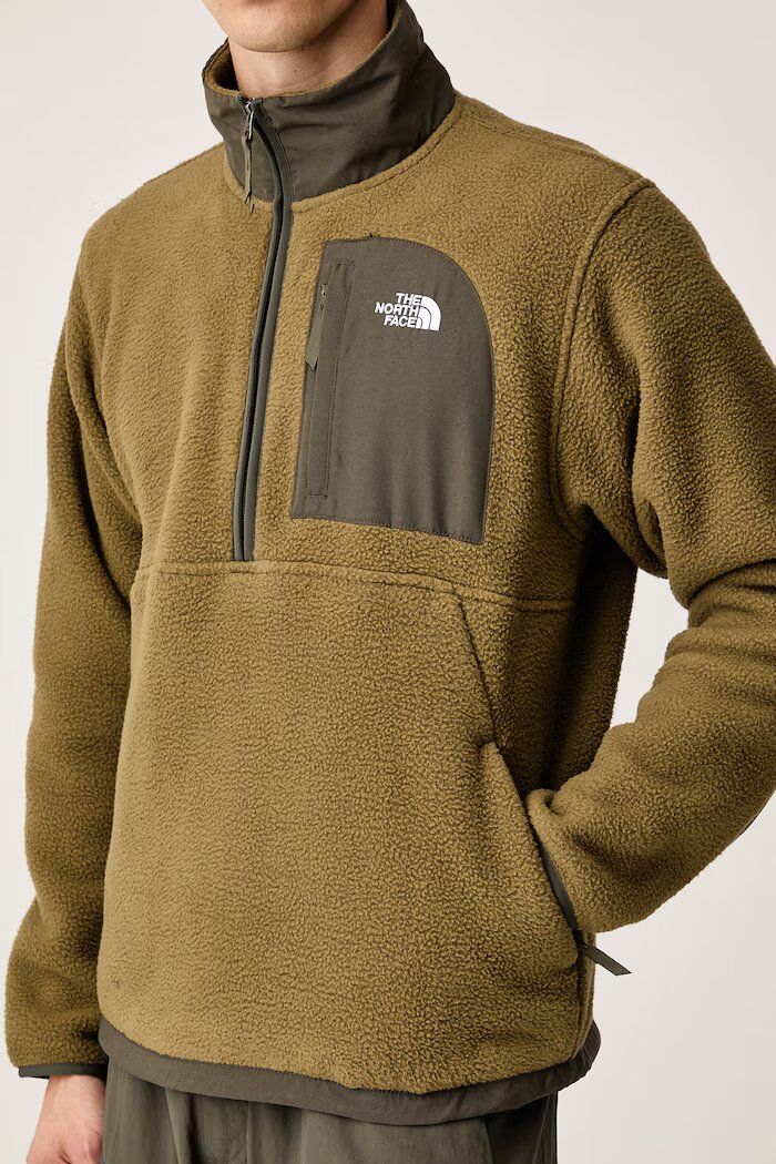 The North Face суичър мъжки от полар Yumiori зелен NF0A8FKPRL21