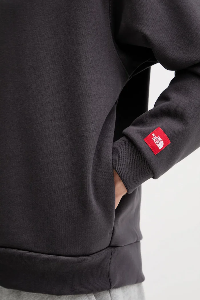 The North Face Суичър Redbox мъжки в сиво с качулка с изчистен дизайн NF0A8EFZ0SA1