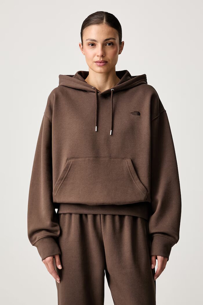 The North Face суичър с качулка дамски с памук Essential кафяв NF0A8HBX1OI1
