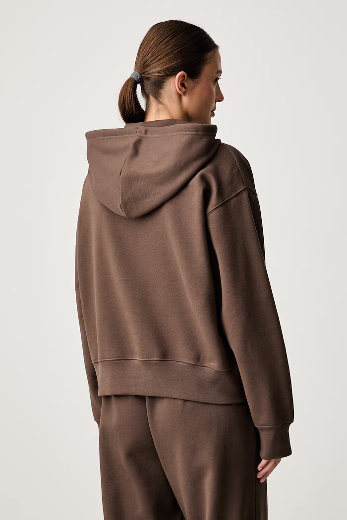 The North Face суичър с качулка дамски с памук Essential кафяв NF0A8HBX1OI1
