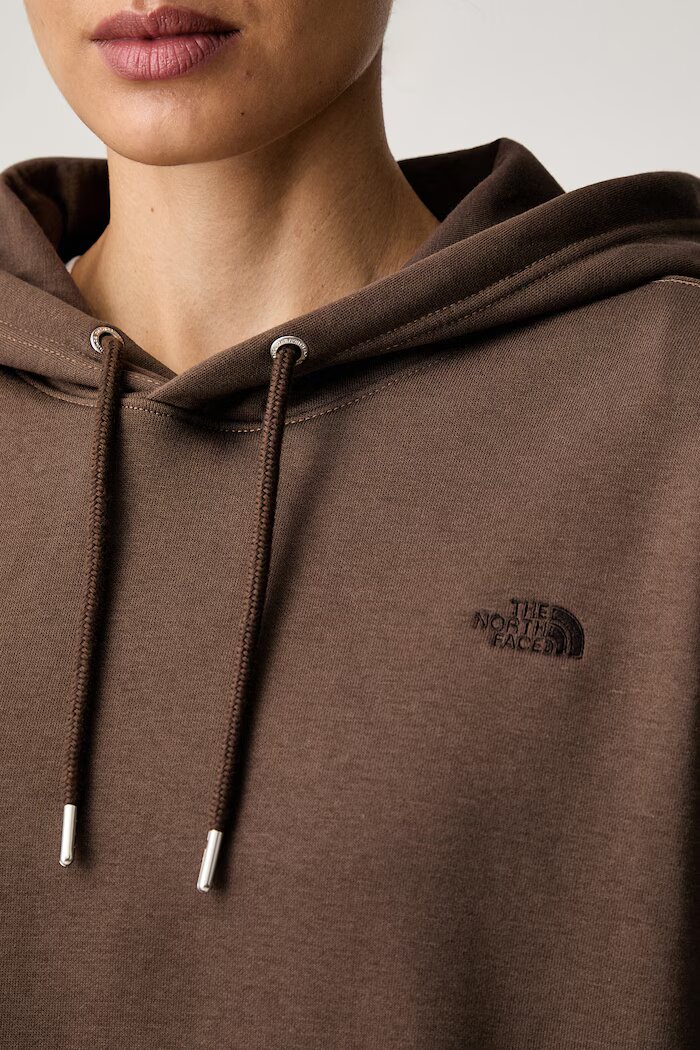 The North Face суичър с качулка дамски с памук Essential кафяв NF0A8HBX1OI1