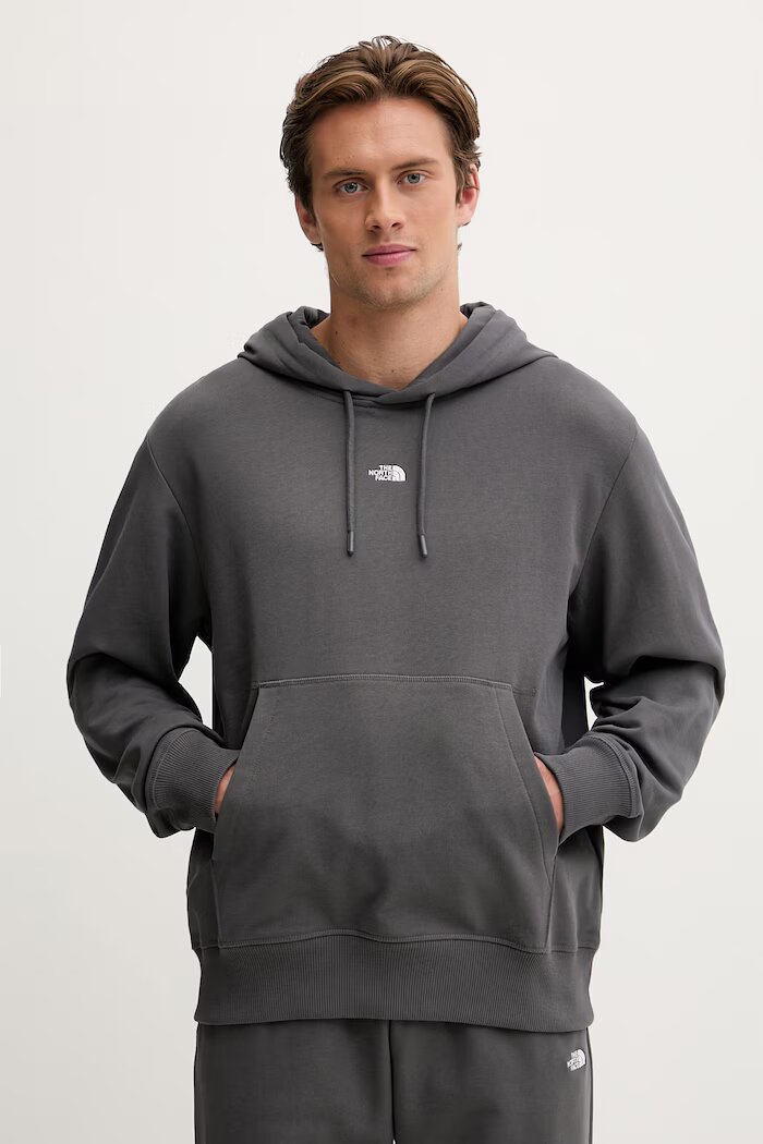 The North Face суичър с качулка мъжки от памук Essential Light сив NF0A8GQDRHI1