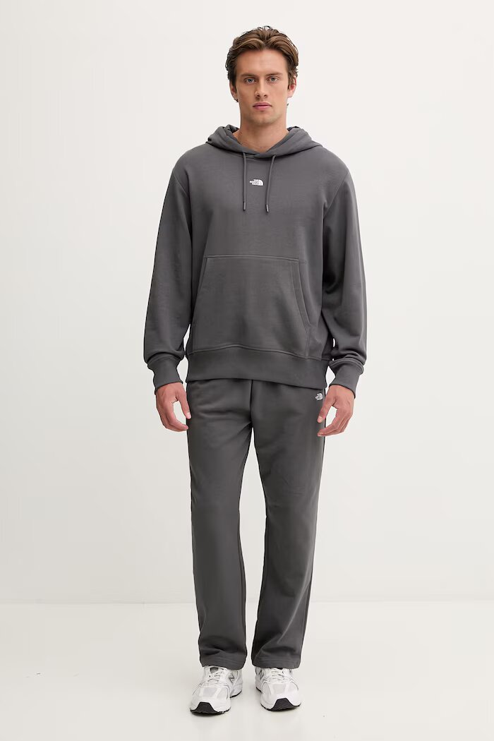 The North Face суичър с качулка мъжки от памук Essential Light сив NF0A8GQDRHI1