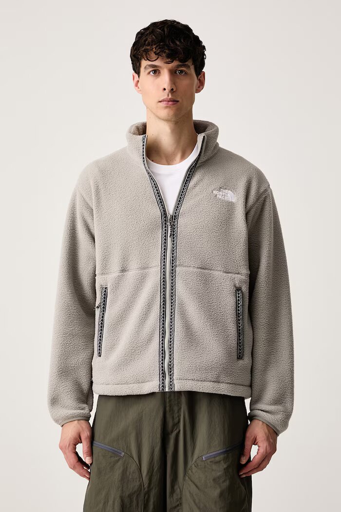 The North Face суичър с цип мъжки от полар Fleeski Fz Jacket сив NF0A88XQ2MB1