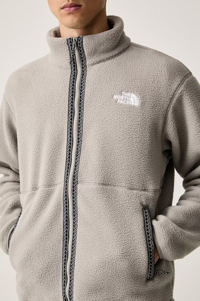 The North Face суичър с цип мъжки от полар Fleeski Fz Jacket сив NF0A88XQ2MB1